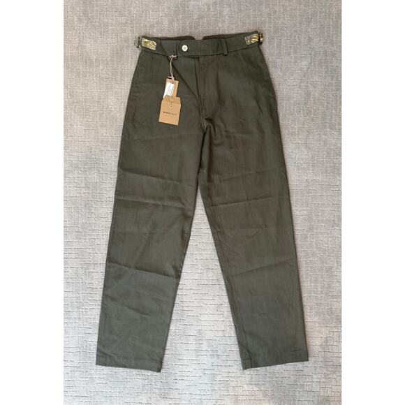 NWT Nicholas Daley Green Khaki Mix Double-Pocket Patchwork Straight Leg Pants - Picture 4 of 16